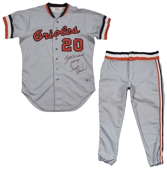 1978 Frank Robinson Game Worn & Signed Baltimore Orioles Coachs Road Uniform (Sports Investors Authentication & Beckett)